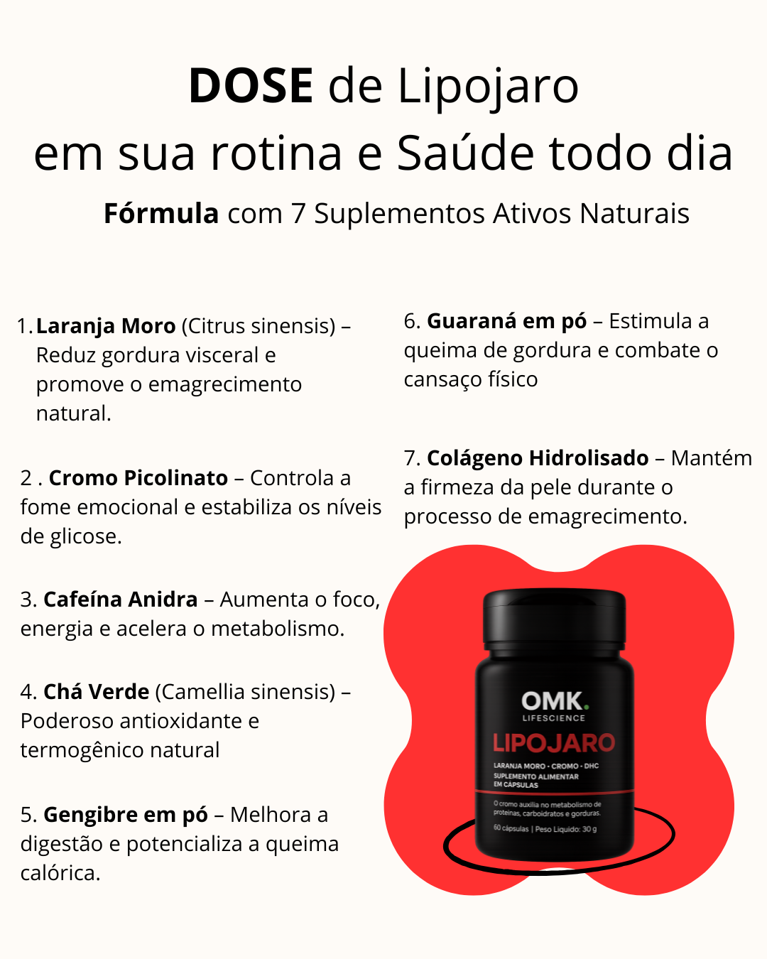 Lipojaro – Suplemento Alimentar em Cápsulas com Ingredientes Naturais – 60 Cápsulas